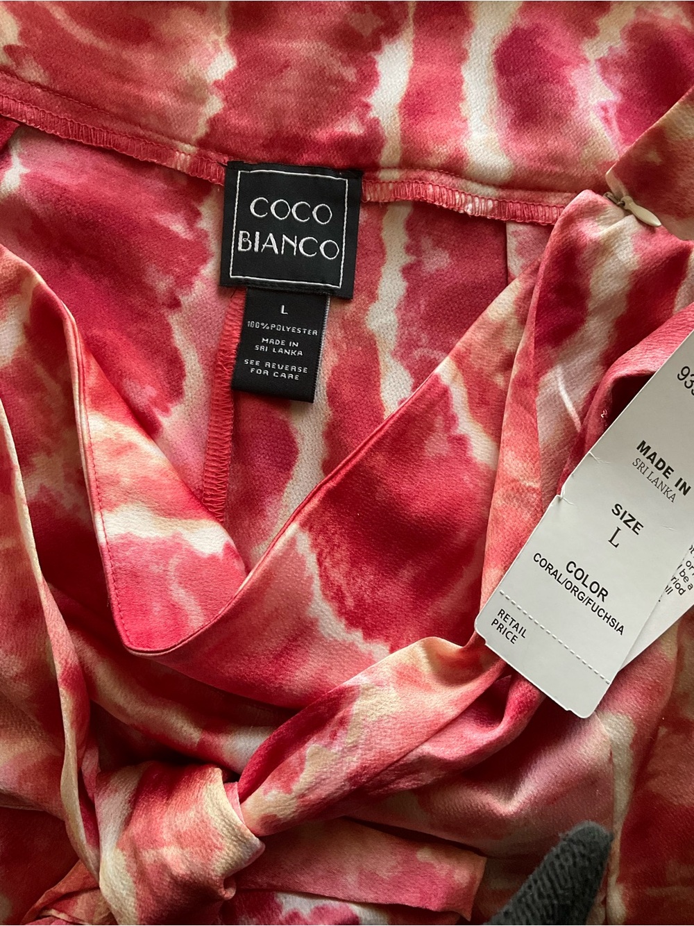 Coco Bianco Red and White Side Zip Tie-Waist Palazzo Pants - Picture 6 of 6
